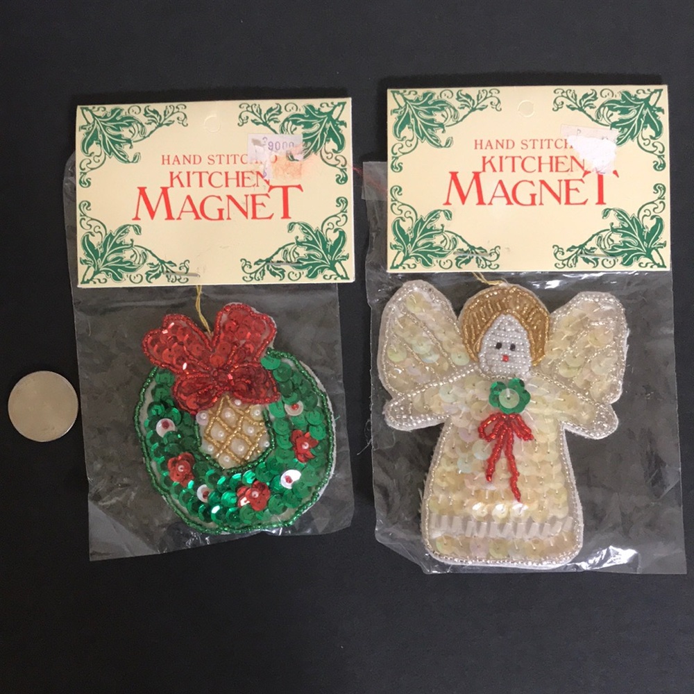Vintage Hand Stitched Kitchen Magnet/ Ornament